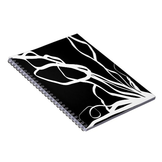 Bouquet Noir: Abstrakt Schwarz & Weiß Notizblock (Rechte Seite)