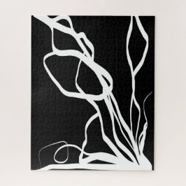Bouquet Noir: Abstrakt Schwarz & Weiß Puzzle
