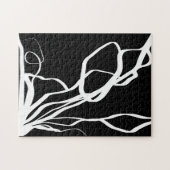 Bouquet Noir: Abstrakt Schwarz & Weiß Puzzle (Horizontal)