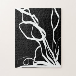 Bouquet Noir: Abstrakt Schwarz & Weiß Puzzle