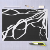 Bouquet Noir: Abstrakt Schwarz & Weiß Seidenpapier (Handwerk)