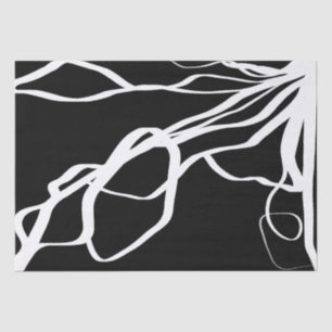 Bouquet Noir: Abstrakt Schwarz & Weiß Seidenpapier
