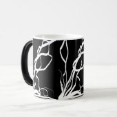 Bouquet Noir: Abstrakt Schwarz & Weiß Verwandlungstasse (Vorderseite Links)