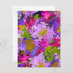 Bouquet of Colors Abstrakt Art Design Postkarte