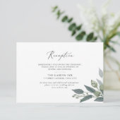 Bouquet of Greenery Empfang Card RSVP Karte (Stehend Vorderseite)
