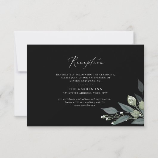Bouquet of Greenery Empfang Card RSVP Karte (Vorderseite)