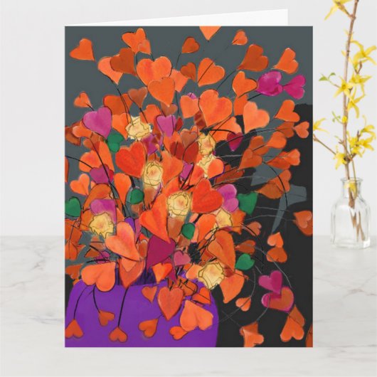 Bouquet of Hearts Birthday Karte (Gelbe Blume)