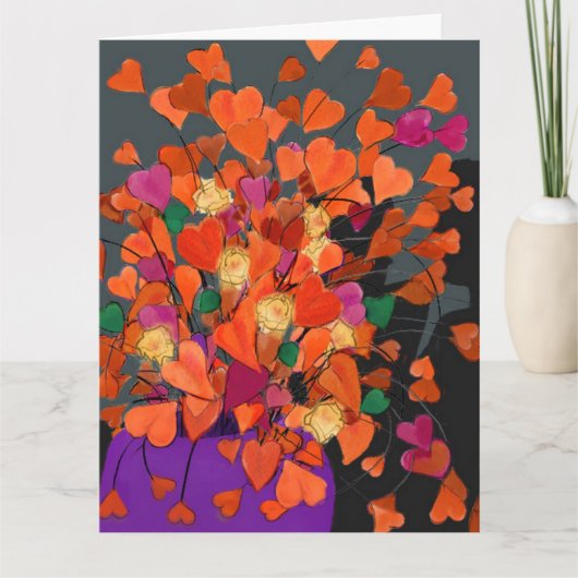 Bouquet of Hearts Birthday Karte (Vorderseite)