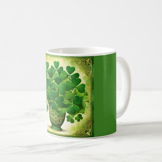 Bouquet of Kleeblatts St. Patrick's Day Irish Kaffeetasse (VorderseiteRechts)