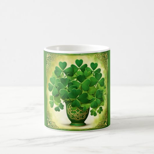 Bouquet of Kleeblatts St. Patrick's Day Irish Kaffeetasse (Mittel)