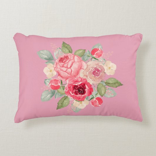 Bouquet of Painted Pink Roses Dekokissen (Vorderseite)