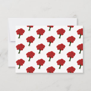Bouquet of Red Carnation - Elegante Romantische Ku Dankeskarte