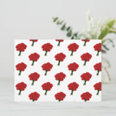 Bouquet of Red Carnation - Elegante Romantische Ku Einladung (Stehend Vorderseite)