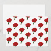 Bouquet of Red Carnation - Elegante Romantische Ku Einladung (Vorne/Hinten)