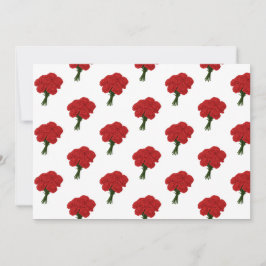 Bouquet of Red Carnation - Elegante Romantische Ku Einladung