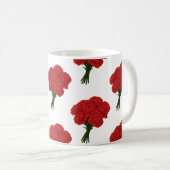 Bouquet of Red Carnation - Elegante Romantische Ku Kaffeetasse (VorderseiteRechts)