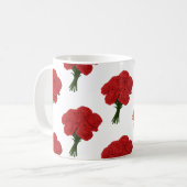 Bouquet of Red Carnation - Elegante Romantische Ku Kaffeetasse (Vorderseite Links)