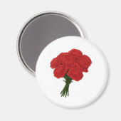 Bouquet of Red Carnation - Elegante Romantische Ku Magnet (Vorderseite/Rückseite)