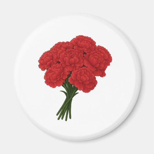 Bouquet of Red Carnation - Elegante Romantische Ku Magnet (Vorne)