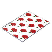 Bouquet of Red Carnation - Elegante Romantische Ku Notizblock (Linke Seite)