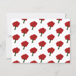 Bouquet of Red Carnation - Elegante Romantische Ku Postkarte