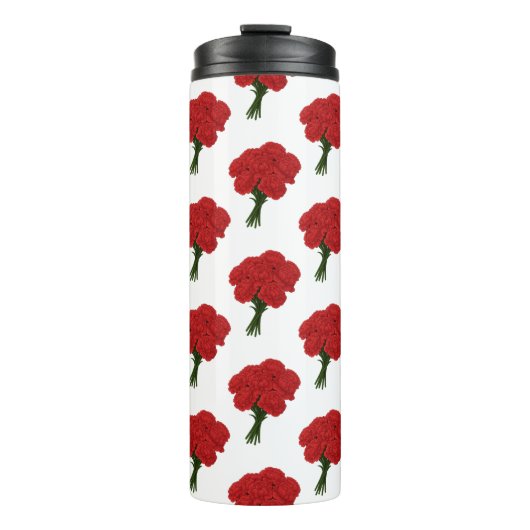 Bouquet of Red Carnation - Elegante Romantische Ku Thermosbecher (Vorderseite)