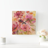 Bouquet of Roses Quadratische Wanduhr (Zuhause)