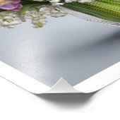 Bouquet of Spring Daffodils Hyacinths Glass Vase Fotodruck (Ecke)