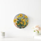 Bouquet of Sunflowers by Monet Impressionist Runde Wanduhr (Zuhause)