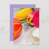 Bouquet of Tulpenhochzeit Begleitkarte (Vorne/Hinten)