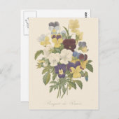 Bouquet Pansy Stiefmütterchen Blume Illustration Postkarte (Vorne/Hinten)