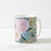 Bouquet-Pfennige Lavendel-Blume Rustikal Kaffeetasse (VorderseiteRechts)
