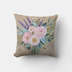 Bouquet-Pfennige Lavendel-Blume Rustikal Kissen