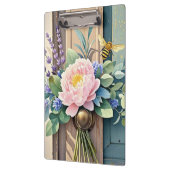 Bouquet-Pfennige Lavendel-Blume Rustikal Klemmbrett (Links)