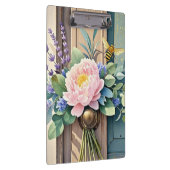 Bouquet-Pfennige Lavendel-Blume Rustikal Klemmbrett (Rechts)