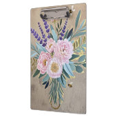 Bouquet-Pfennige Lavendel-Blume Rustikal Klemmbrett (Links)