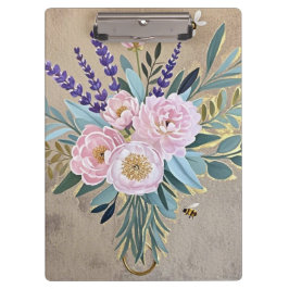 Bouquet-Pfennige Lavendel-Blume Rustikal Klemmbrett