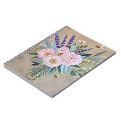 Bouquet-Pfennige Lavendel-Blume Rustikal Notizblock (Linke Seite)