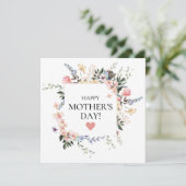 Bouquet Pink Personalisiert Mother Gruß Einladung (Stehend Vorderseite)