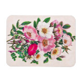 Bouquet Pink & White Wild Rose Blume Magnet (Horizontal)