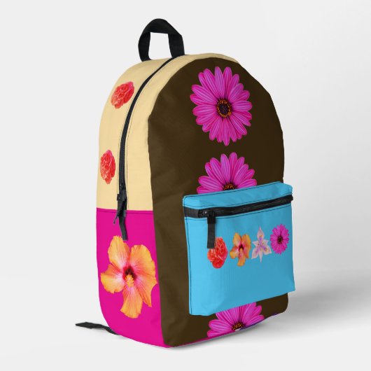 Bouquet Print Cut Sew Bag Bedruckter Rucksack (Rückseitige Ecke links)