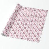 Bouquet Print Red Geschenkpapier (Ungerollt)
