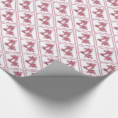 Bouquet Print Red Geschenkpapier (Ecke)