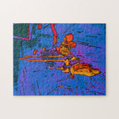 Bouquet Puzzle aus Angus World in Bue und Gold (Horizontal)