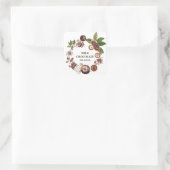 Bouquet-Rahmen Quadratischer Aufkleber (Tasche)