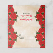 Bouquet Rd Rose Platzkarte (Außenseite Aufgefaltet)