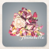 Bouquet Rechteckiger Pappuntersetzer (Vorderseite)