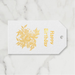 Bouquet Rose Foil Gift Tag Geschenkanhänger