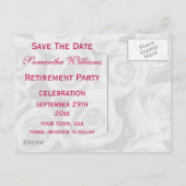 Bouquet Roses Pensionierung Save the Date Ankündigungspostkarte (Rückseite)
