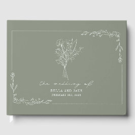 Bouquet Sage Green Wedding Floral Gästebuch